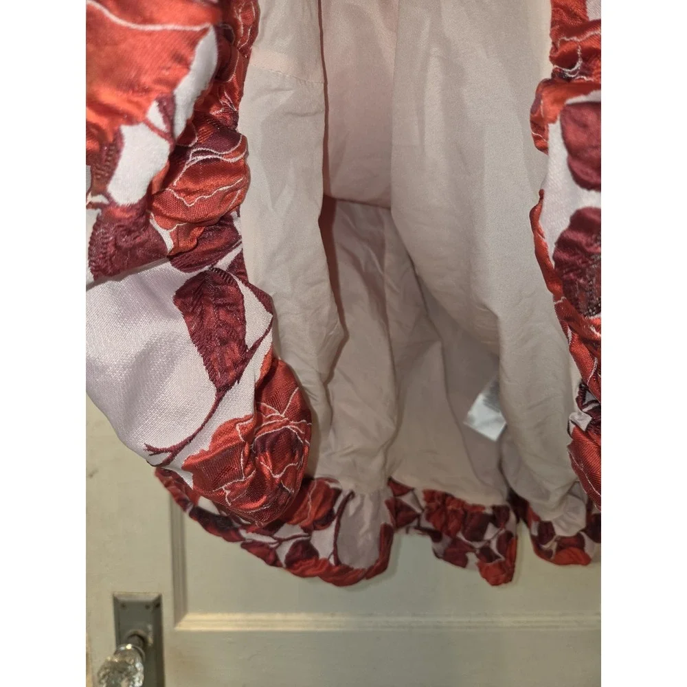 Sister Jane Wild Berry Floral Jacquard Mini Dress. Vibrant Rose. M - Picture 9 of 13